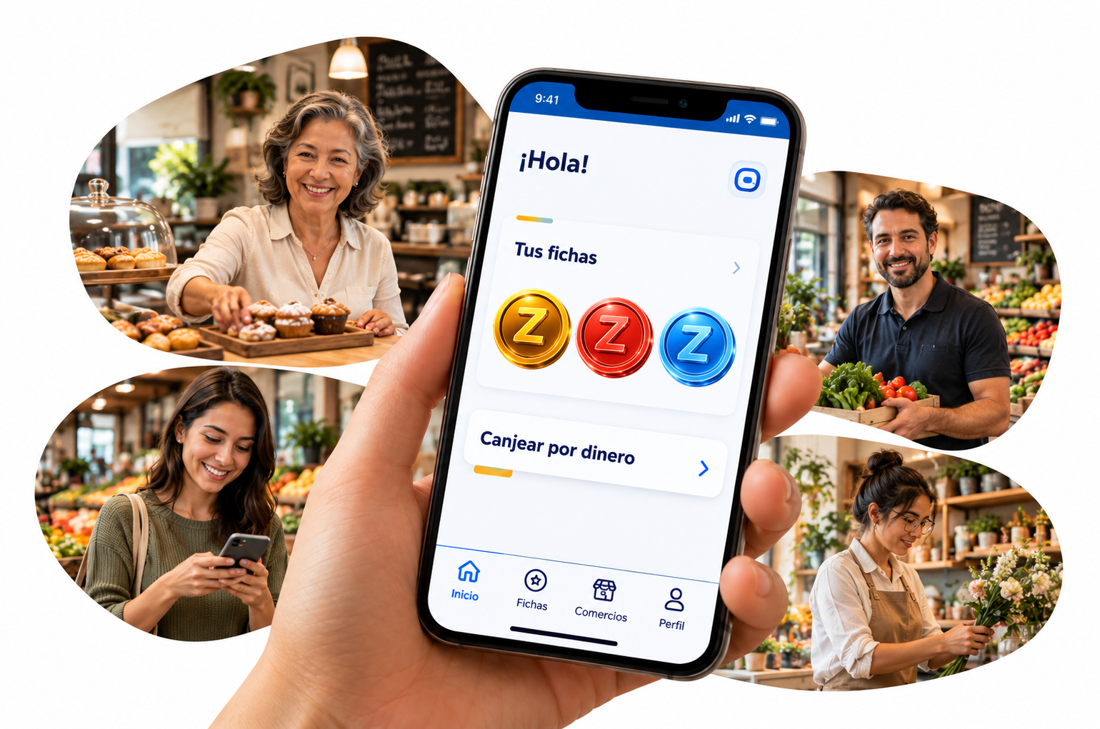 App Zumma con comercios y fichas de beneficios